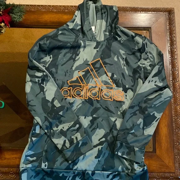 adidas Shirts Tops Boys Adidas Camo Dry Fit Hoodie Size Xl82